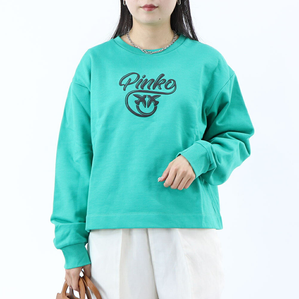 PINKO スウェット ピンク グリーン グレー ロゴ 1N12XY-Y75F