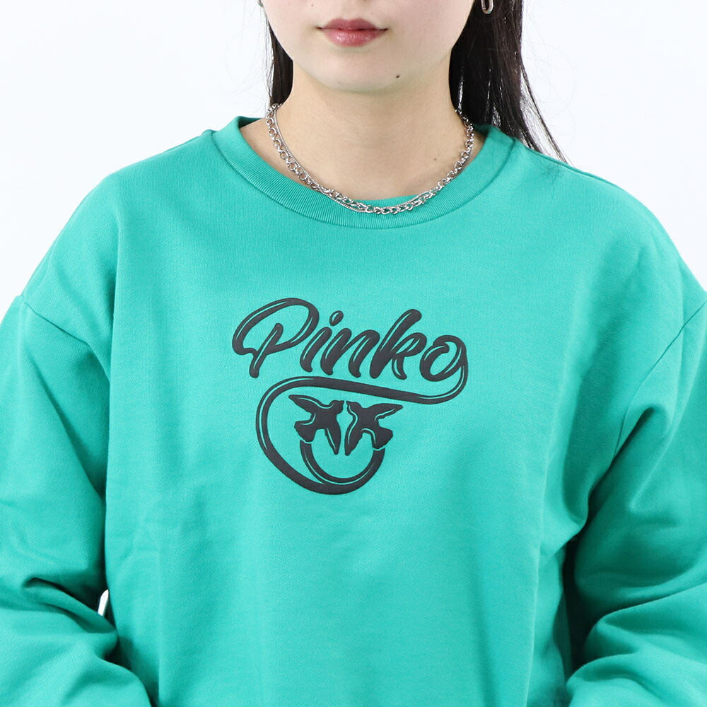 PINKO スウェット ピンク グリーン グレー ロゴ 1N12XY-Y75F