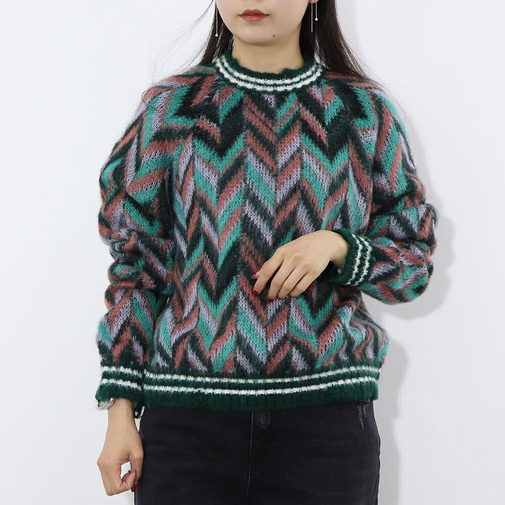 PINKO ニット グリーン ヘリンボーン 1B14VP-Y6ND