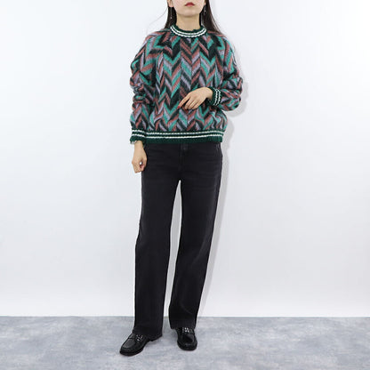 PINKO ニット グリーン ヘリンボーン 1B14VP-Y6ND