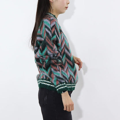 PINKO ニット グリーン ヘリンボーン 1B14VP-Y6ND