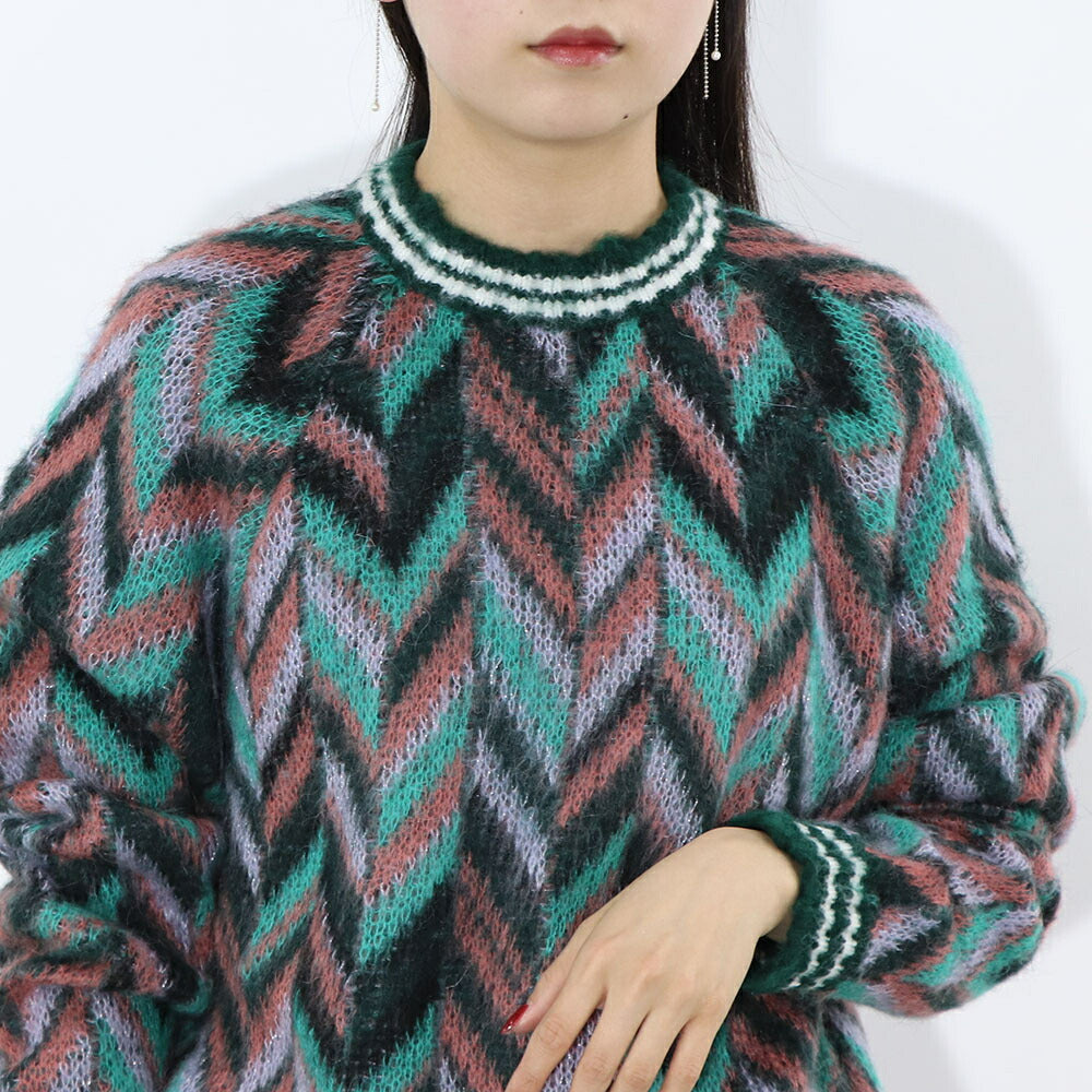 PINKO ニット グリーン ヘリンボーン 1B14VP-Y6ND