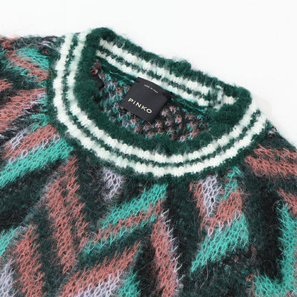 PINKO ニット グリーン ヘリンボーン 1B14VP-Y6ND