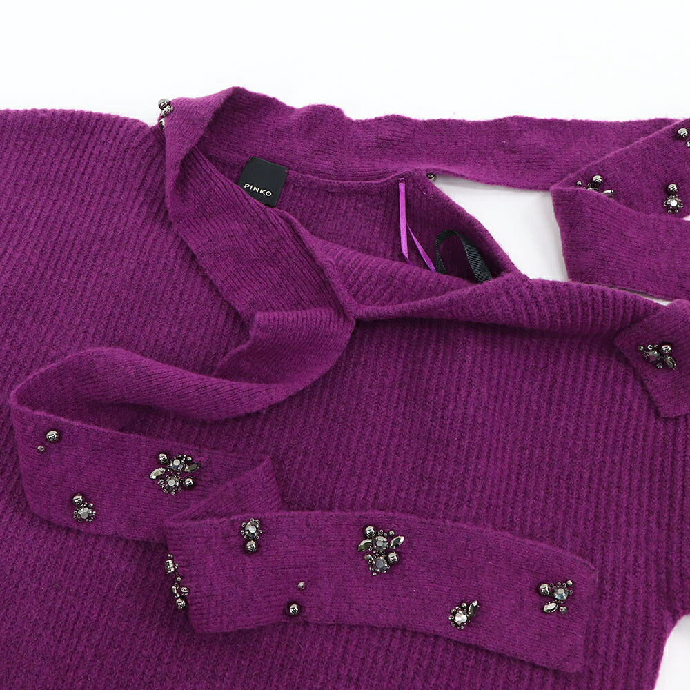 PINKO ピンコ レディース トップス ニット ピンク ポリアミド ボウタイ ビジュー 1G1578-Y6CF