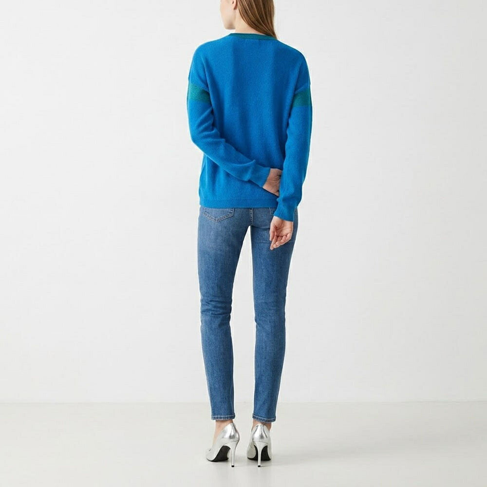 PINKO ピンコ レディース トップス ニット ブルー ウール カシミヤ ロゴ ワンポイント 1G16AQ-Y79Q