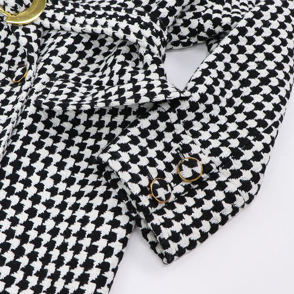 PINKO ピンコ レディース アウター コート ブラック×ホワイト チェスターコート 千鳥柄 1B14WH-8298