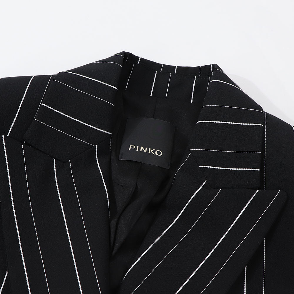 PINKO ブラック ダブルジャケット テーラードジャケット ストライプ 1G14PM-7919