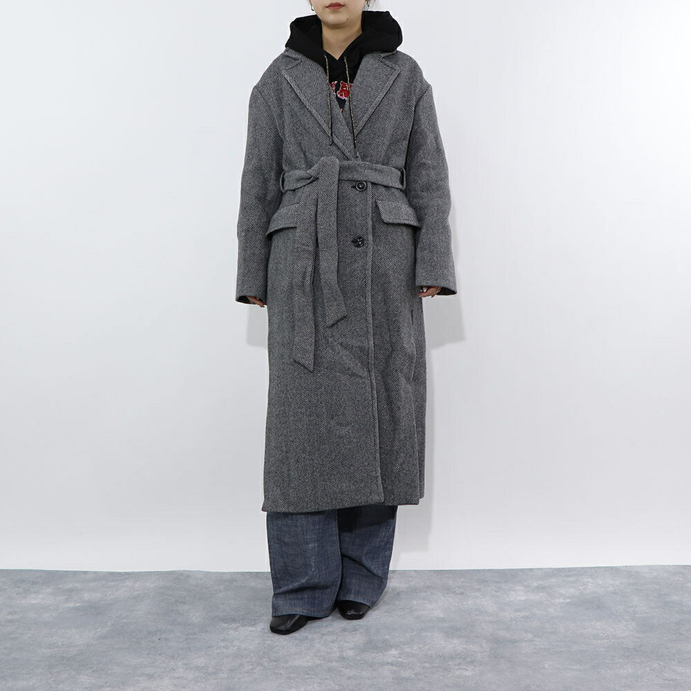 PINKO グレー ロングコート 1G16RV-Y7DY