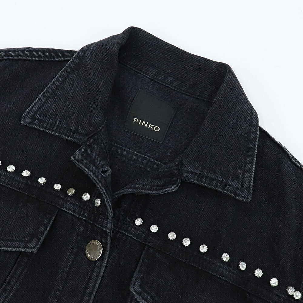 PINKO ピンコ レディース アウター ジャケット・ブルゾン ブラック コットン デニムジャケット 1J10HP-Y647