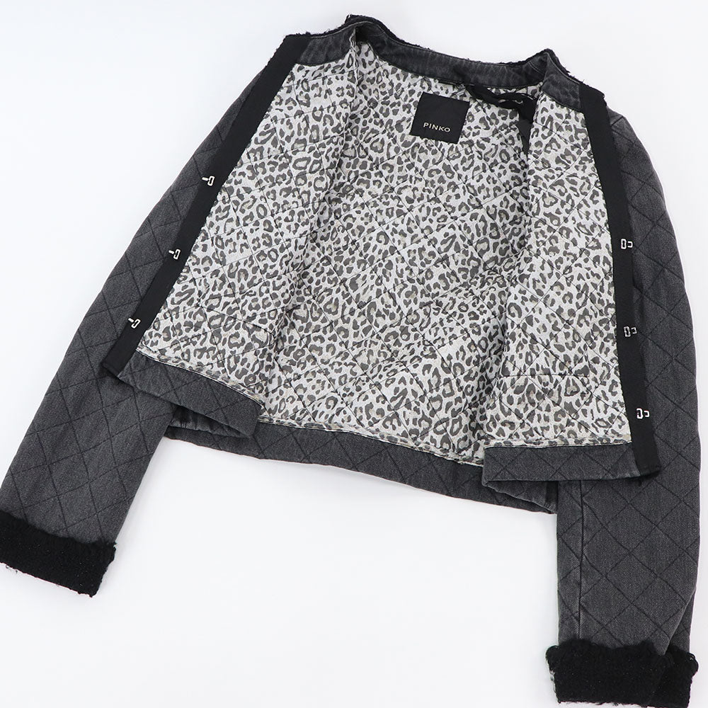 PINKO ピンコ レディース アウター ジャケット・ブルゾン ブラック ノーカラージャケット ショート丈 1J10QN-Y7FL