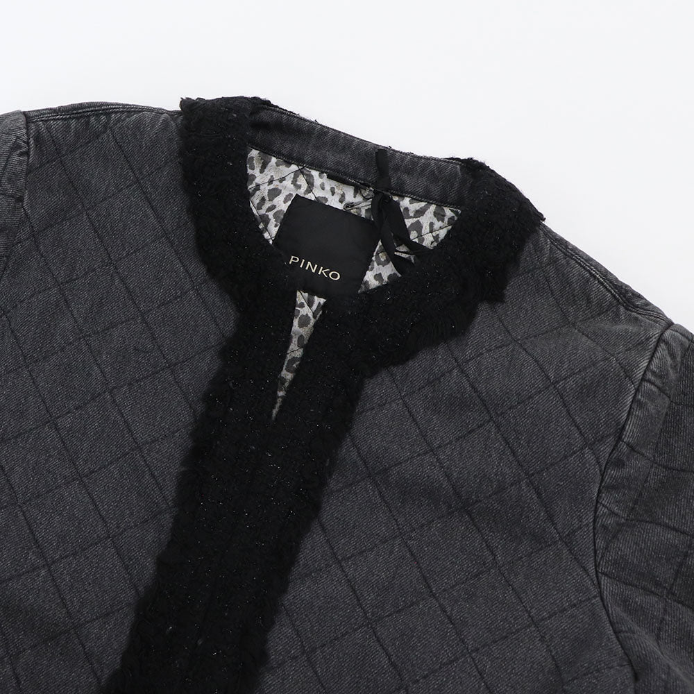 PINKO ピンコ レディース アウター ジャケット・ブルゾン ブラック ノーカラージャケット ショート丈 1J10QN-Y7FL