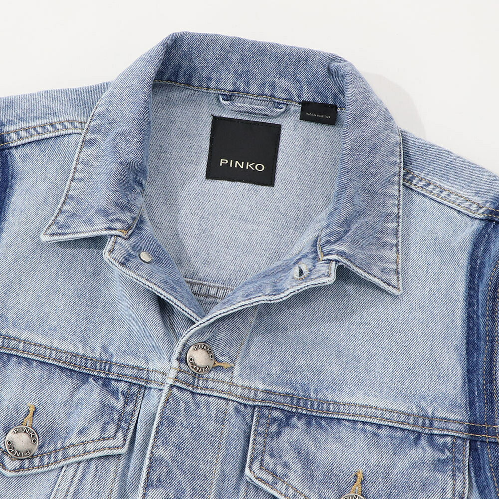 PINKO ブルー デニムジャケット1J10XK-Y83Q