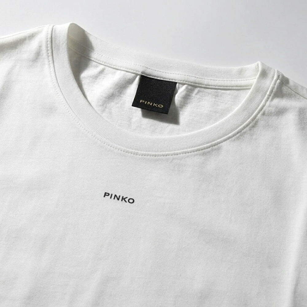 PINKO ピンコ レディース トップス Tシャツ・カットソー ホワイト コットン ロゴ 半袖 1G1649-Y4LX