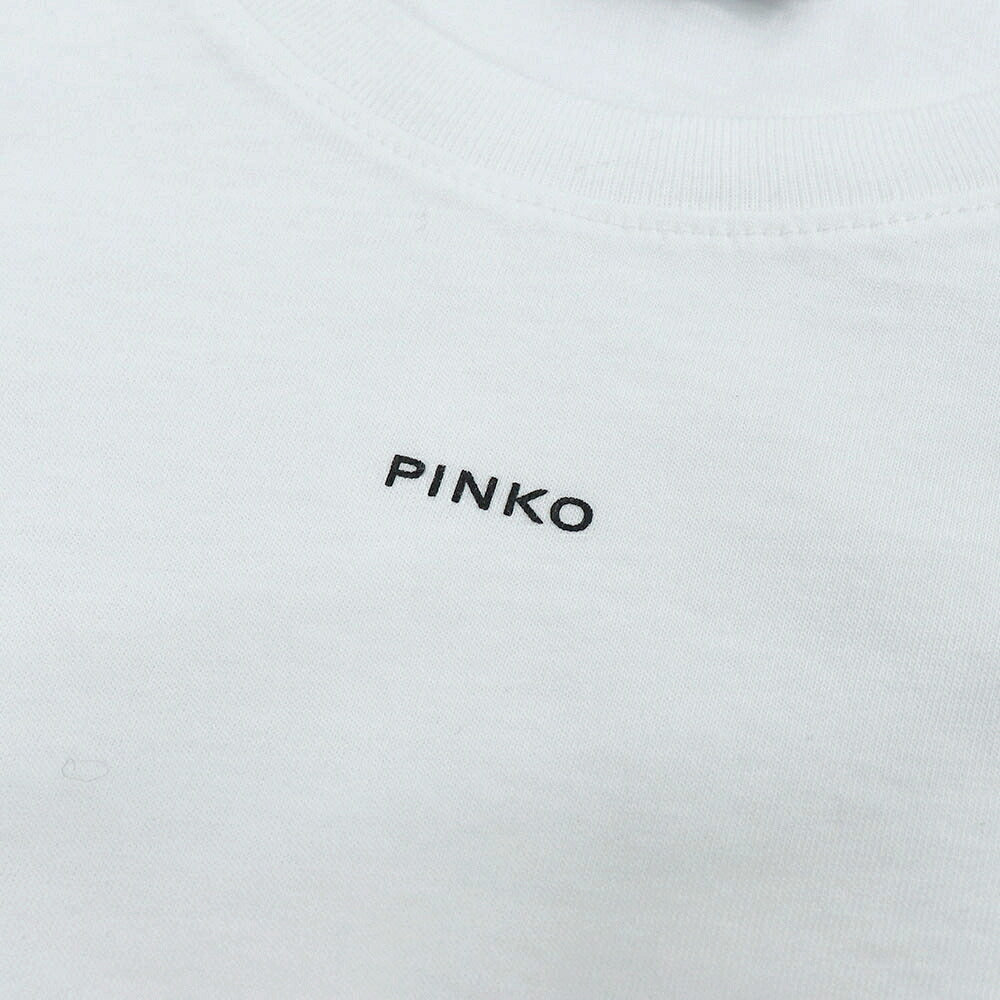 PINKO ピンコ レディース トップス Tシャツ・カットソー ホワイト コットン ロゴ 半袖 1G1649-Y4LX