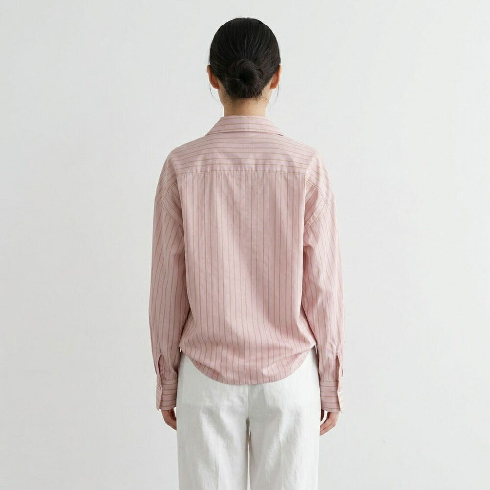 PINKO シャツ・ブラウス ピンク スキッパーシャツ ストライプ 1G14Y7-7946