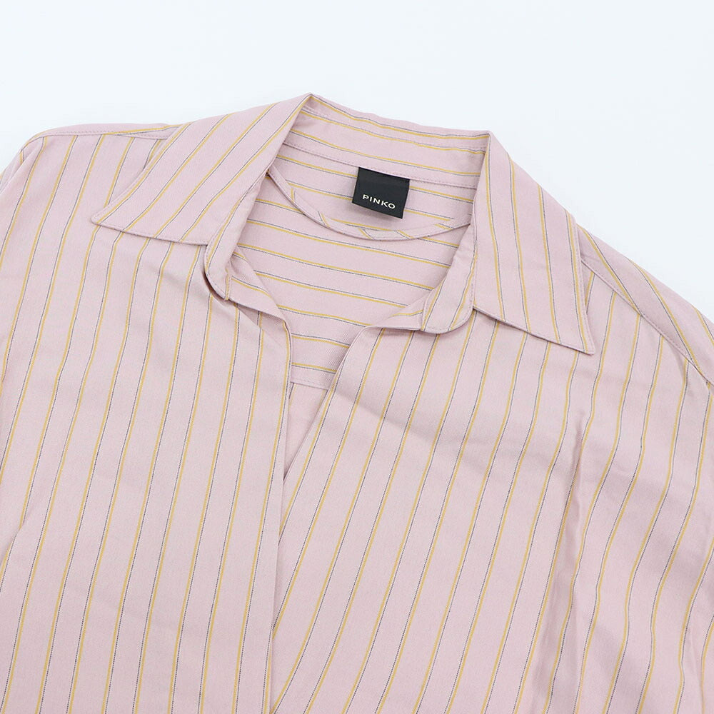 PINKO シャツ・ブラウス ピンク スキッパーシャツ ストライプ 1G14Y7-7946