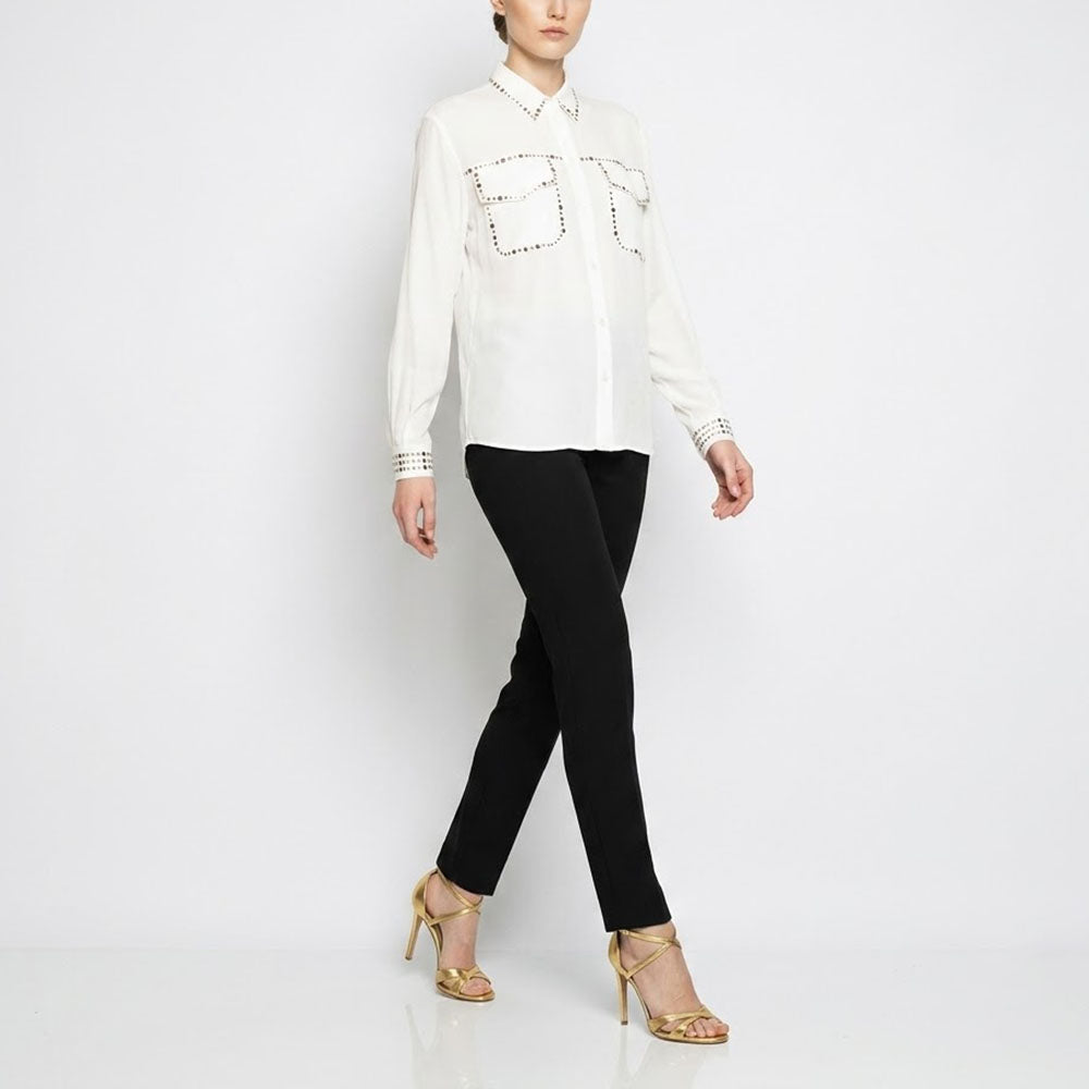 PINKO ピンコ レディース トップス シャツ・ブラウス ホワイト スタッズ付き 1G15MU-Y6WB