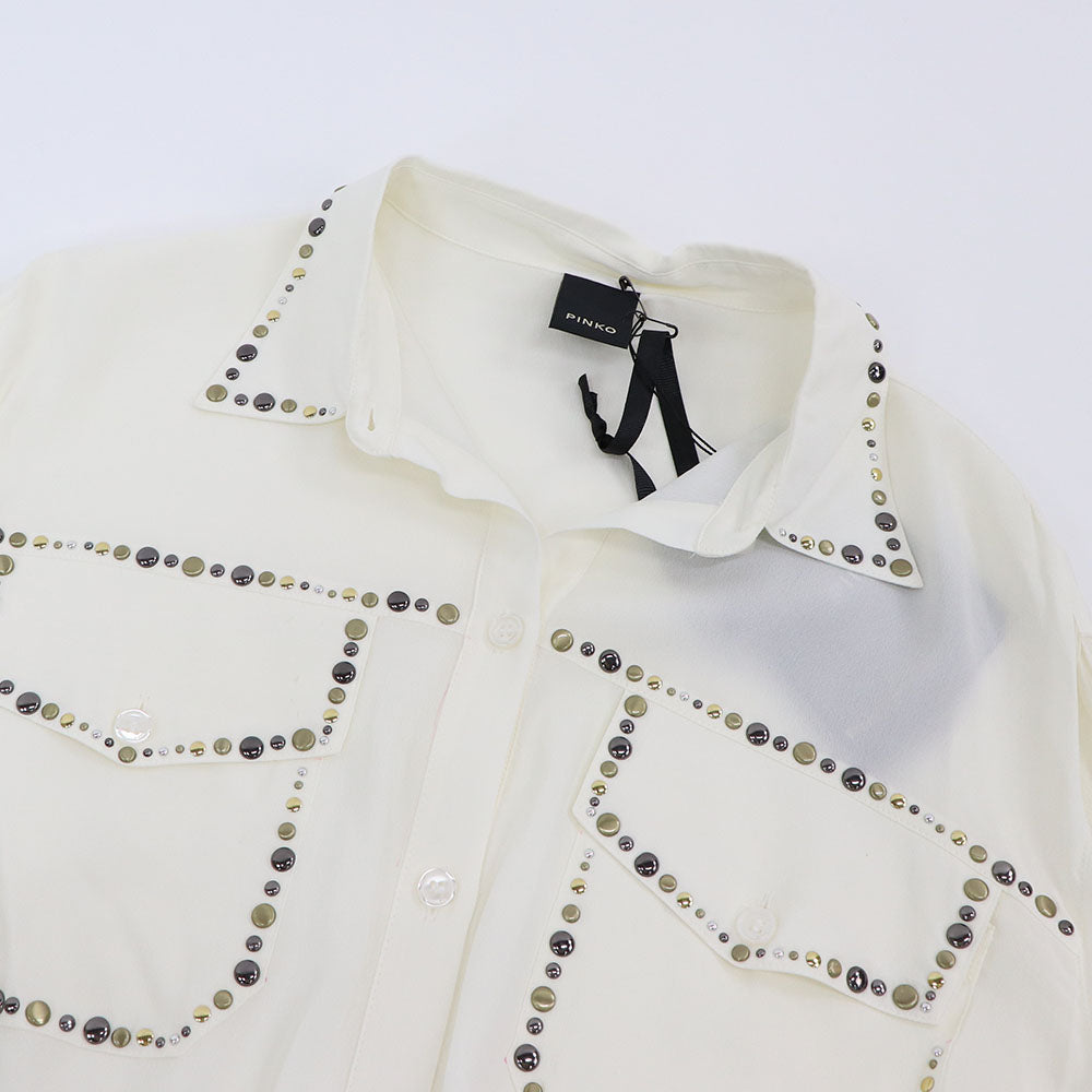 PINKO ピンコ レディース トップス シャツ・ブラウス ホワイト スタッズ付き 1G15MU-Y6WB