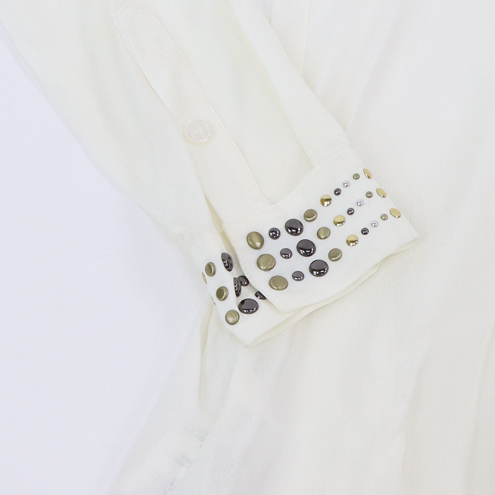 PINKO ピンコ レディース トップス シャツ・ブラウス ホワイト スタッズ付き 1G15MU-Y6WB