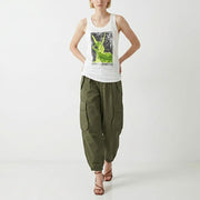 PINKO ピンコ レディース トップス キャミソール・タンクトップ・ノースリーブ ホワイト コットン フロントプリント 1Q103C-Y6A5