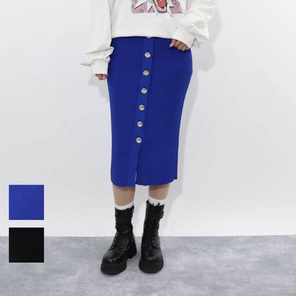 PINKO ブルー ブラック ニットスカート 1G15TW-Y6Z9