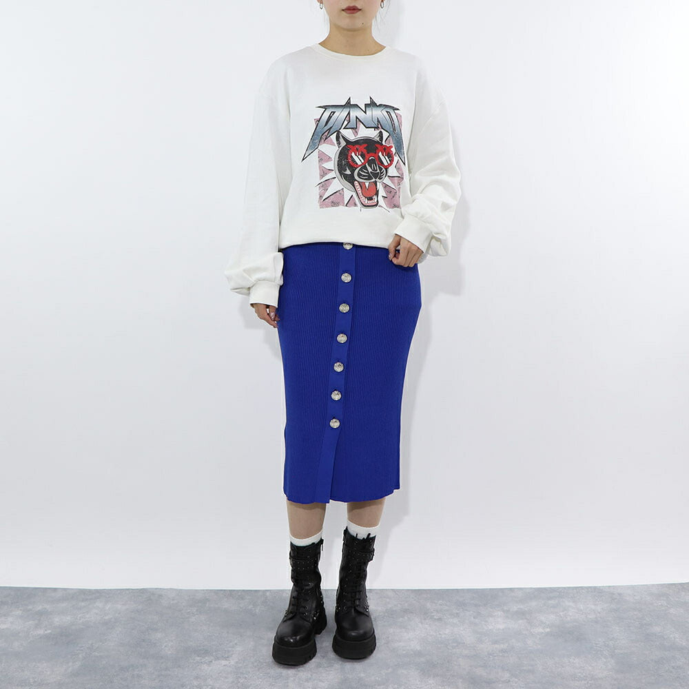 PINKO ブルー ブラック ニットスカート 1G15TW-Y6Z9