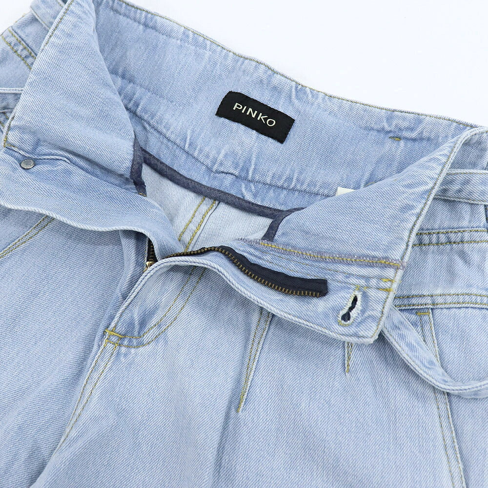 PINKO ピンコ レディース ボトムス ショートパンツ ブルー コットン ハイウエスト 1J10M0-Y649