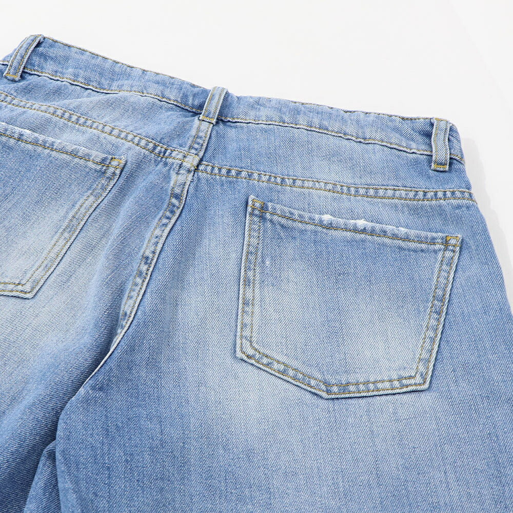 PINKO ボトムス ショートパンツ ブルー デニムパンツ ダメージ加工 1J10N0-Y649