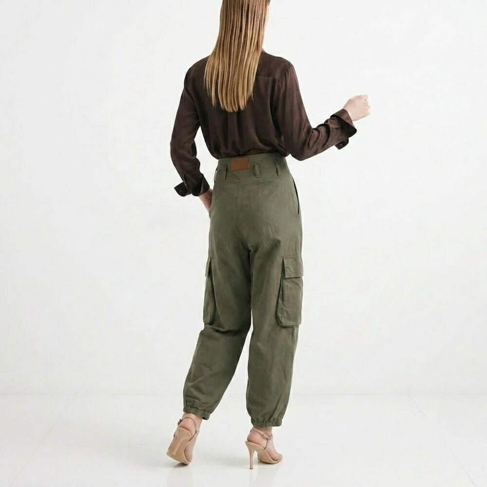 PINKO ピンコ レディース ボトムス ロングパンツ カーキ コットン カーゴパンツ 100336-A0KX