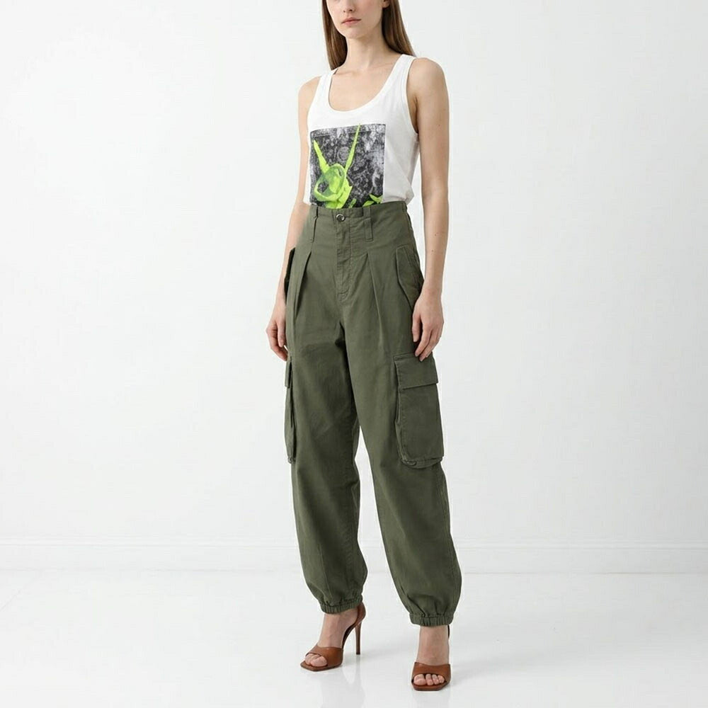 PINKO ピンコ レディース ボトムス ロングパンツ カーキ コットン カーゴパンツ 100336-A0KX