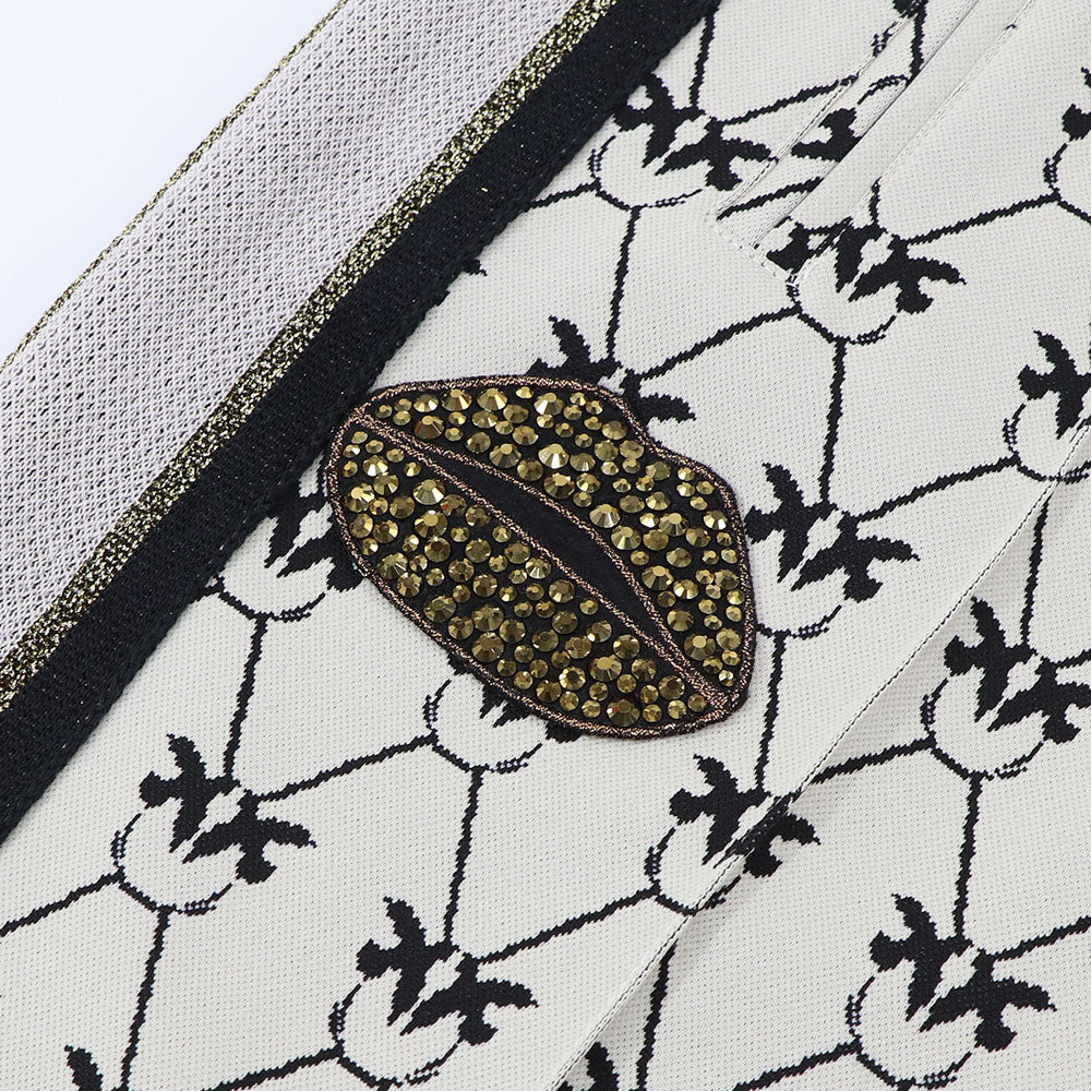 PINKO ロングパンツ ベージュ 柄 ラインパンツ センタープレス 1G172Q-Y7WM