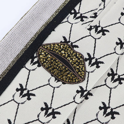 PINKO ロングパンツ ベージュ 柄 ラインパンツ センタープレス 1G172Q-Y7WM