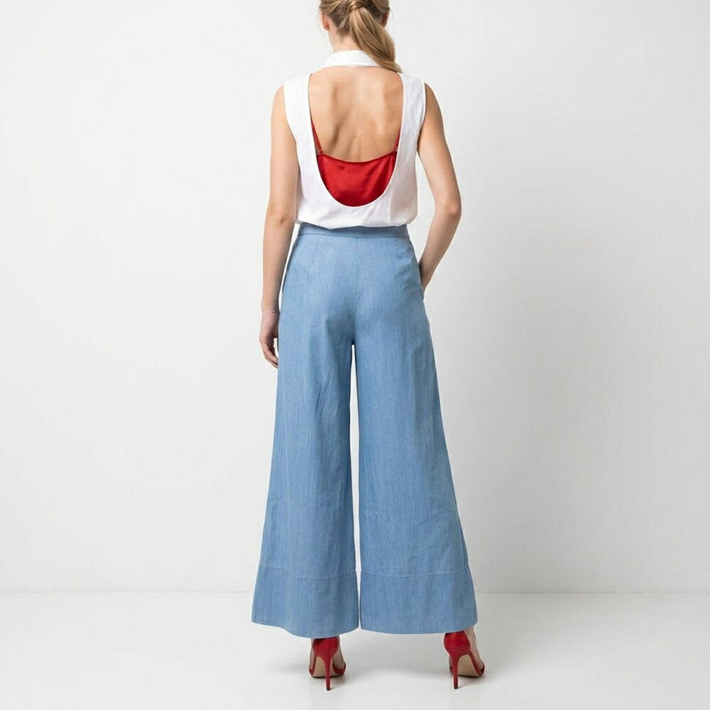 PINKO ピンコ レディース ボトムス デニムパンツ ブルー ワイドパンツ 1J10MQ-Y6X4