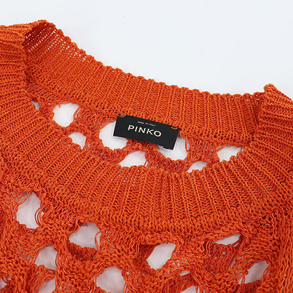 PINKO ピンコ レディース トップス ニット オレンジ コットン かぎ編み 1G14Q6-Y65C