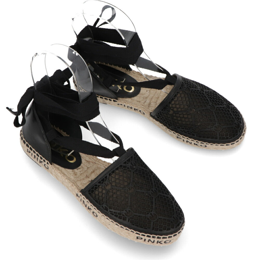 PINKO サンダル ブラック エスパドリーユ ストラップ フラット 1H2119-Y86A