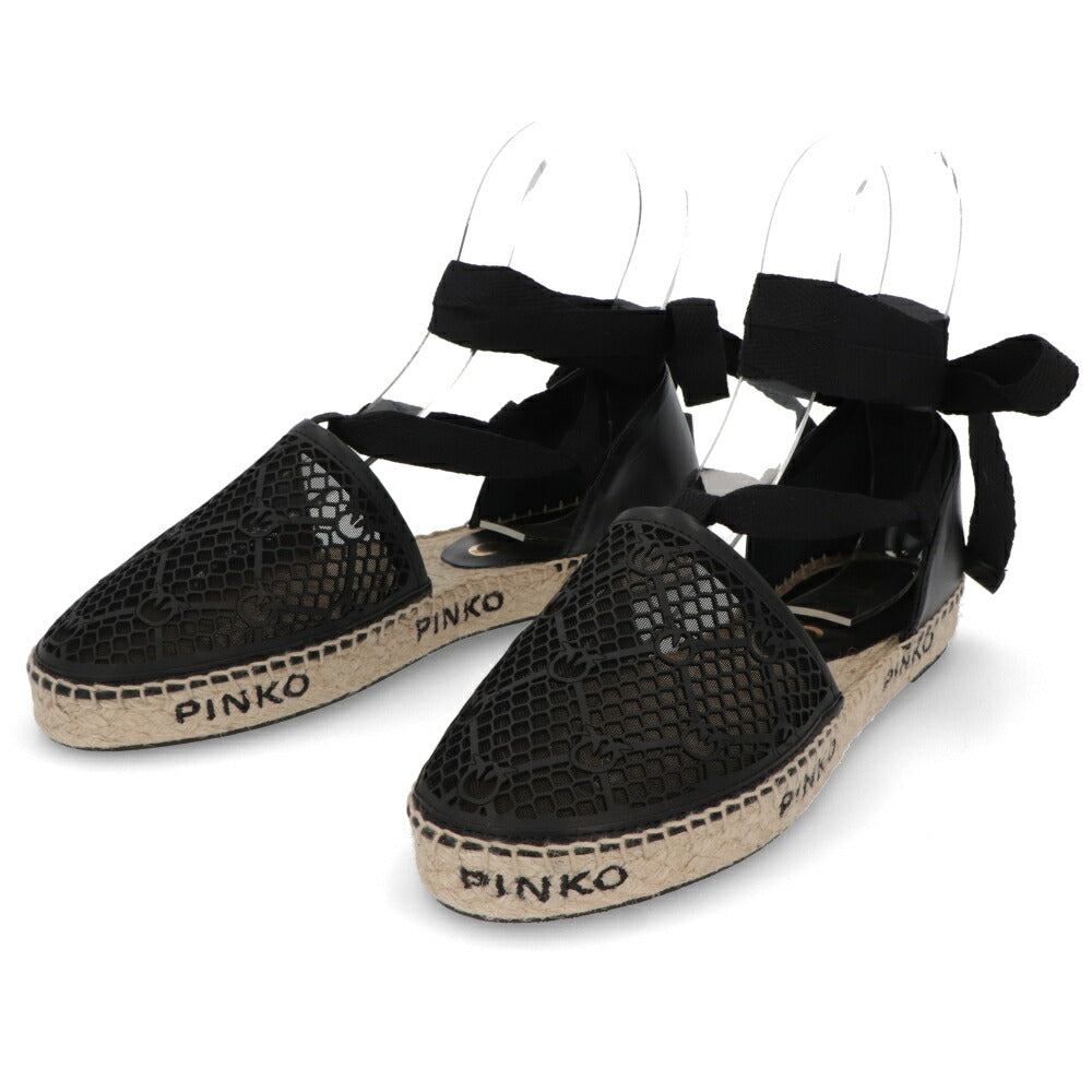 PINKO サンダル ブラック エスパドリーユ ストラップ フラット 1H2119-Y86A