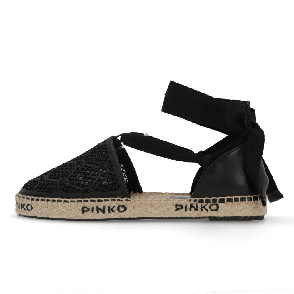 PINKO サンダル ブラック エスパドリーユ ストラップ フラット 1H2119-Y86A