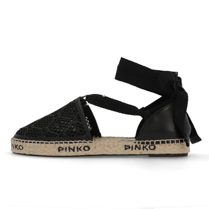 PINKO サンダル ブラック エスパドリーユ ストラップ フラット 1H2119-Y86A