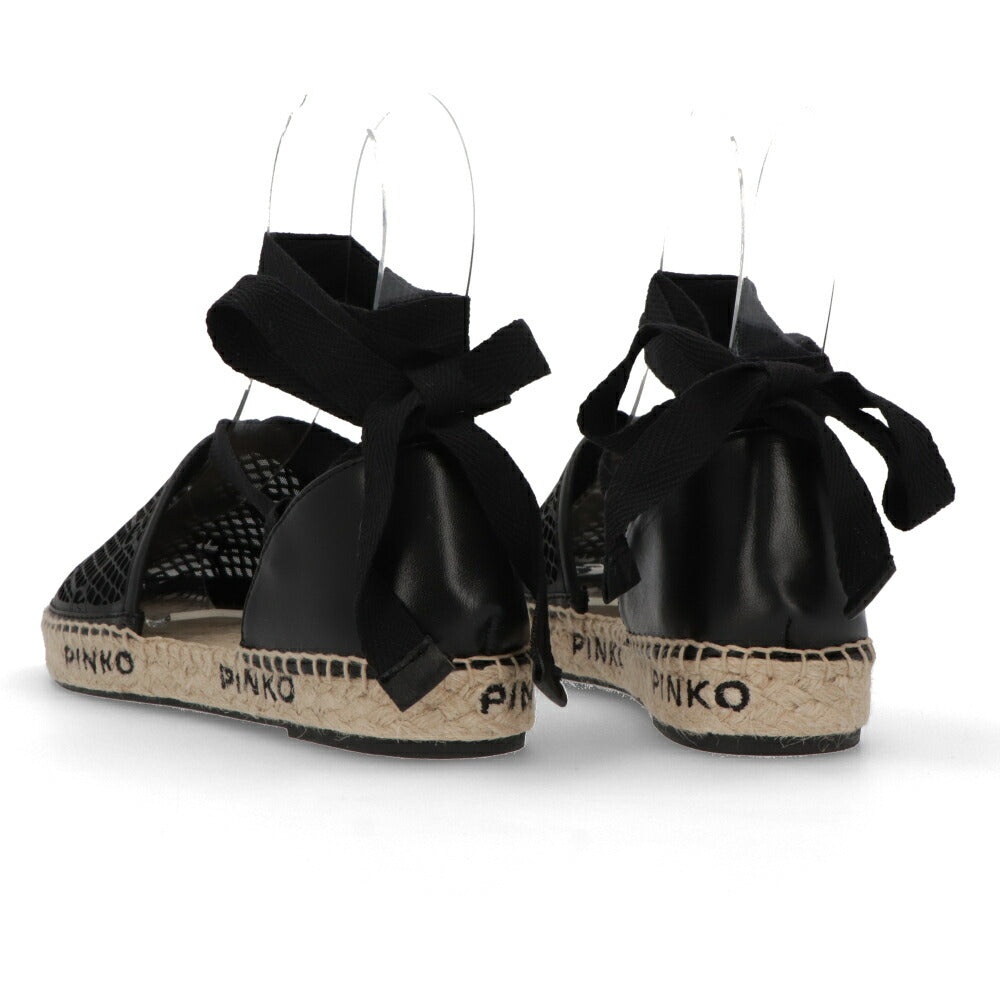 PINKO サンダル ブラック エスパドリーユ ストラップ フラット 1H2119-Y86A