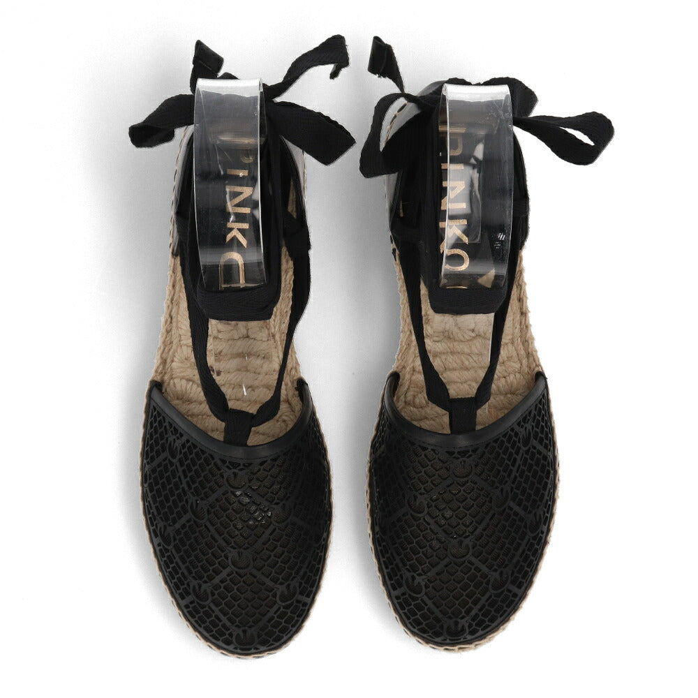 PINKO サンダル ブラック エスパドリーユ ストラップ フラット 1H2119-Y86A