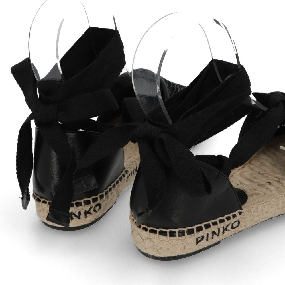 PINKO サンダル ブラック エスパドリーユ ストラップ フラット 1H2119-Y86A