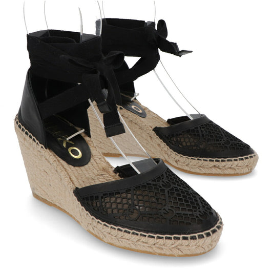 PINKO サンダル ブラック エスパドリーユ ストラップ ウェッジヒール 1H211A-Y86A