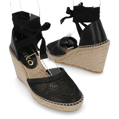 PINKO サンダル ブラック エスパドリーユ ストラップ ウェッジヒール 1H211A-Y86A