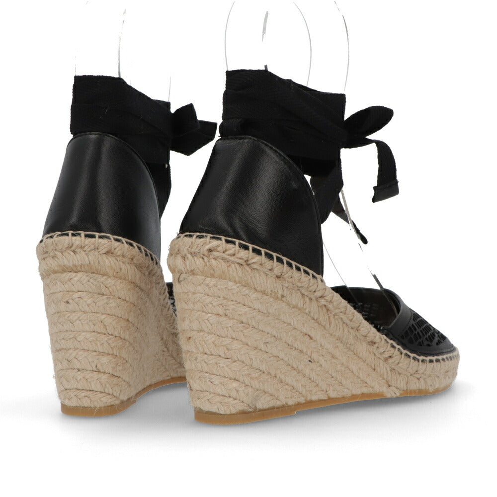 PINKO サンダル ブラック エスパドリーユ ストラップ ウェッジヒール 1H211A-Y86A