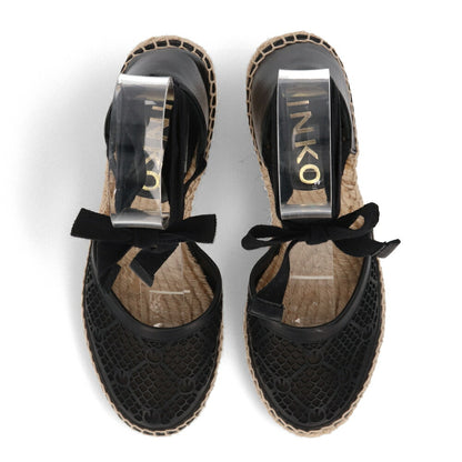 PINKO サンダル ブラック エスパドリーユ ストラップ ウェッジヒール 1H211A-Y86A