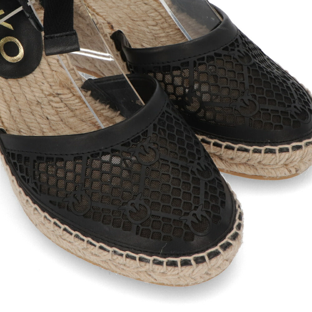 PINKO サンダル ブラック エスパドリーユ ストラップ ウェッジヒール 1H211A-Y86A