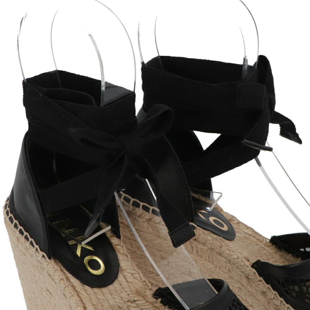 PINKO サンダル ブラック エスパドリーユ ストラップ ウェッジヒール 1H211A-Y86A