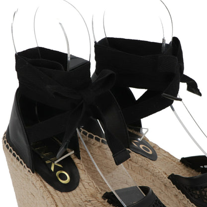 PINKO サンダル ブラック エスパドリーユ ストラップ ウェッジヒール 1H211A-Y86A