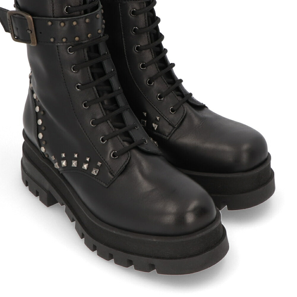 PINKO ブーツ ブラック レースアップ 厚底 ショートブーツ 1H2136-A073