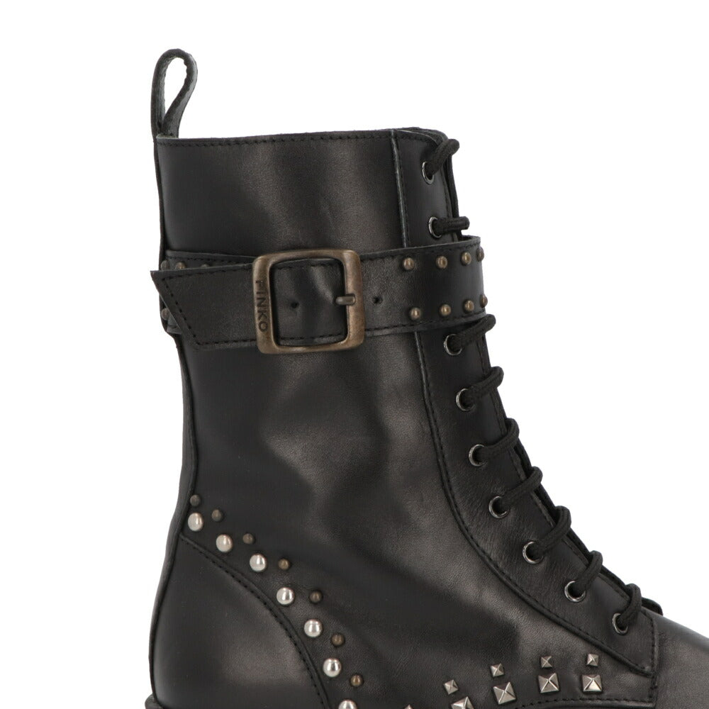 PINKO ブーツ ブラック レースアップ 厚底 ショートブーツ 1H2136-A073
